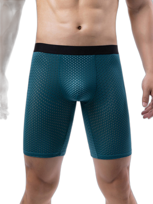 3 Pack Men’s Anti-chafing Mesh Long Boxer Briefs