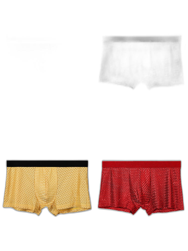 4 Pack Mesh Ice Silk Cool Fresh Men's Trunks
