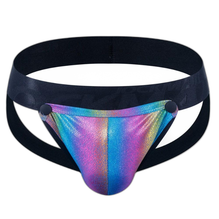 Jockmail Minimal Reflective Rainbow Jockstrap