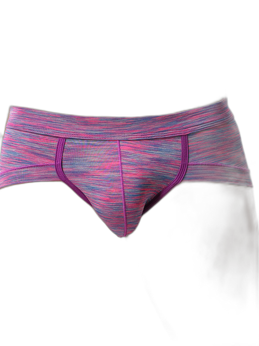 4 Pack Men's Striped U-convex Pouch Briefs