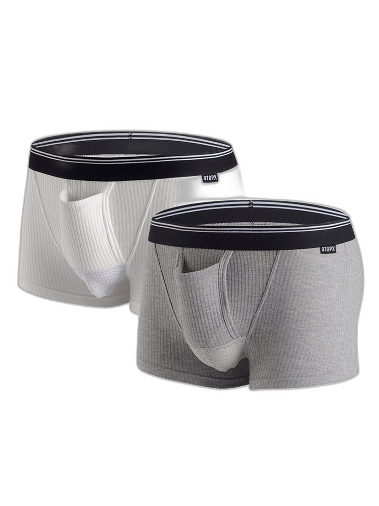 Solid Color Divided Pocket Trunks for Men