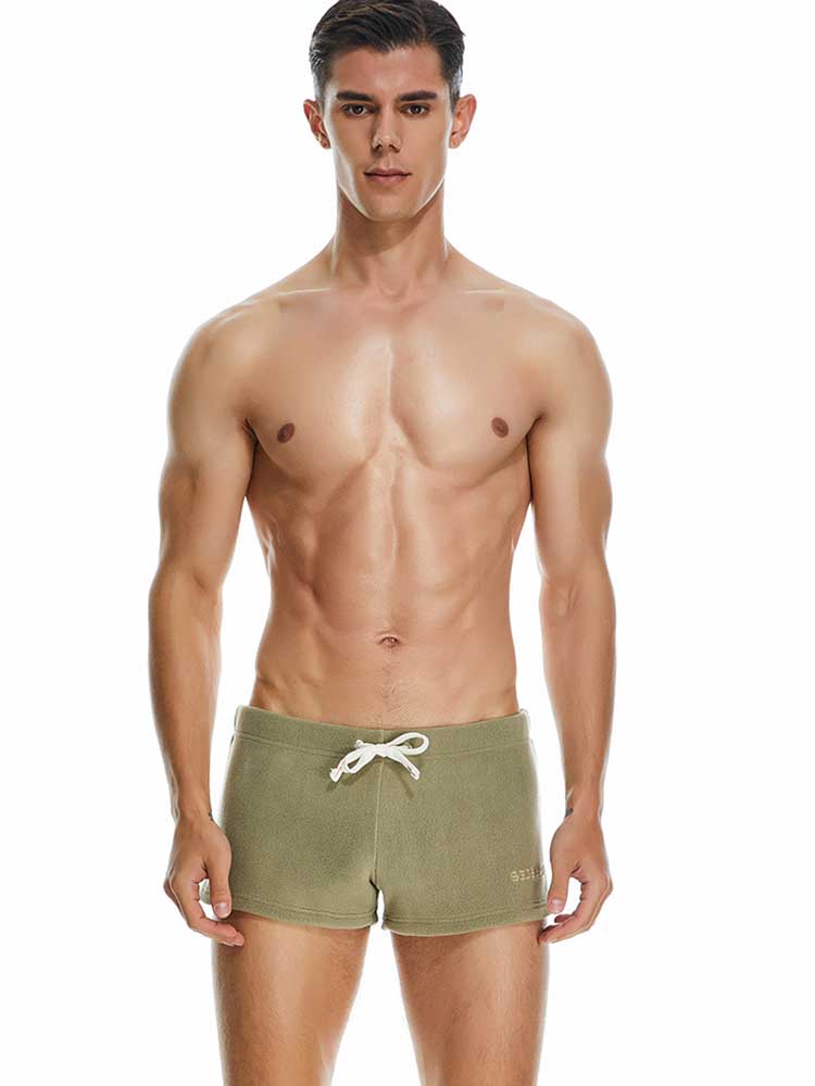 Men's Solid Color Lace Up Casual Sports Shorts