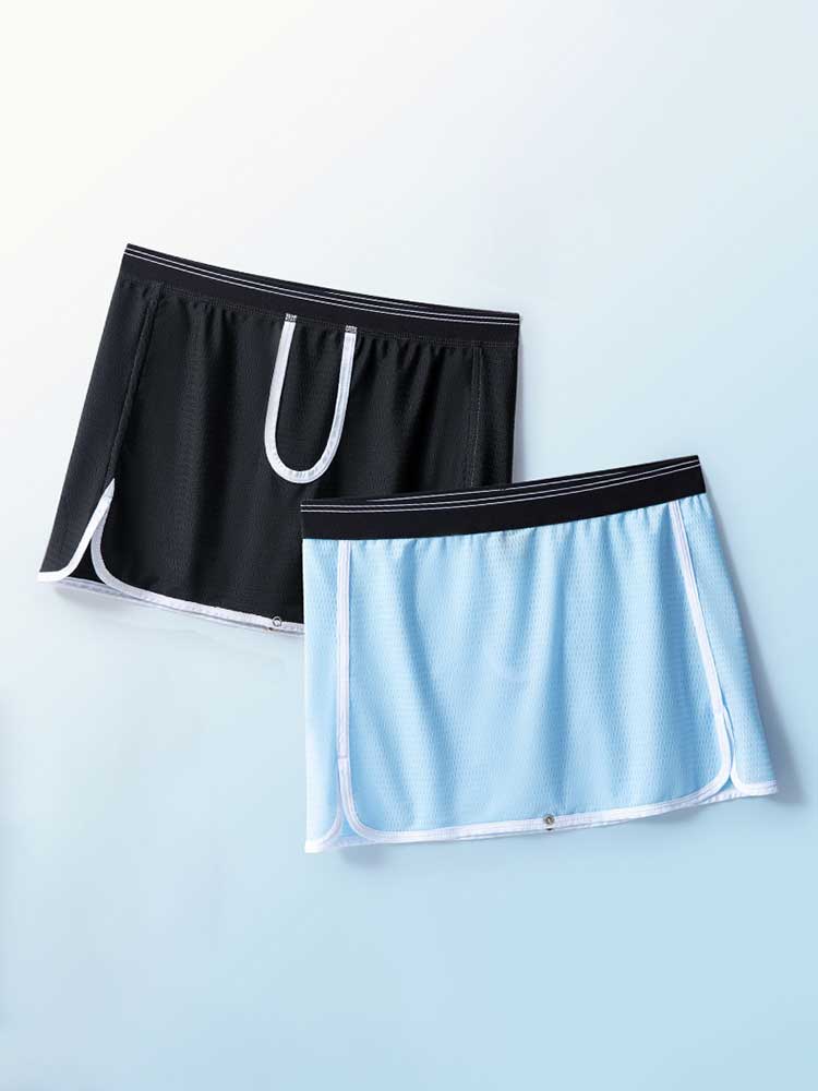 Men's Gun Bullet Separation Crotchless Skirt Trunks