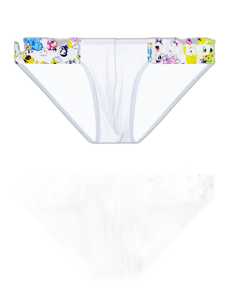 2 Pack Men's Low-Rise Seamless Sheer Breathable Briefs