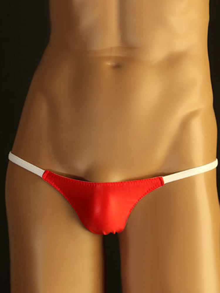 Men's Silky Breathable Color-blocking Thong