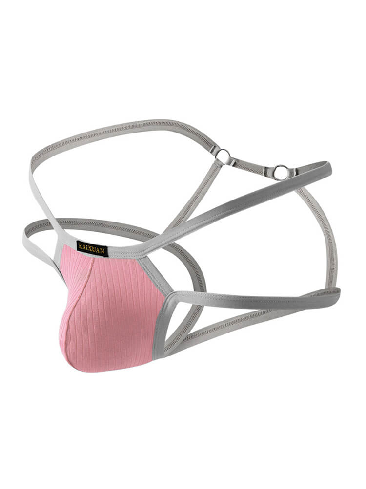 Men's Thin Strap Hollow Breathable Cotton Thong