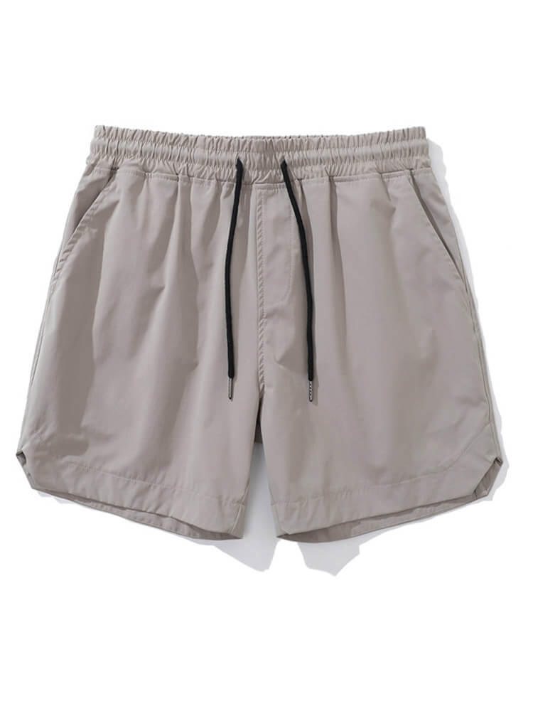 Men's Solid-Color Quick-Dry Side Slits Athletic Shorts