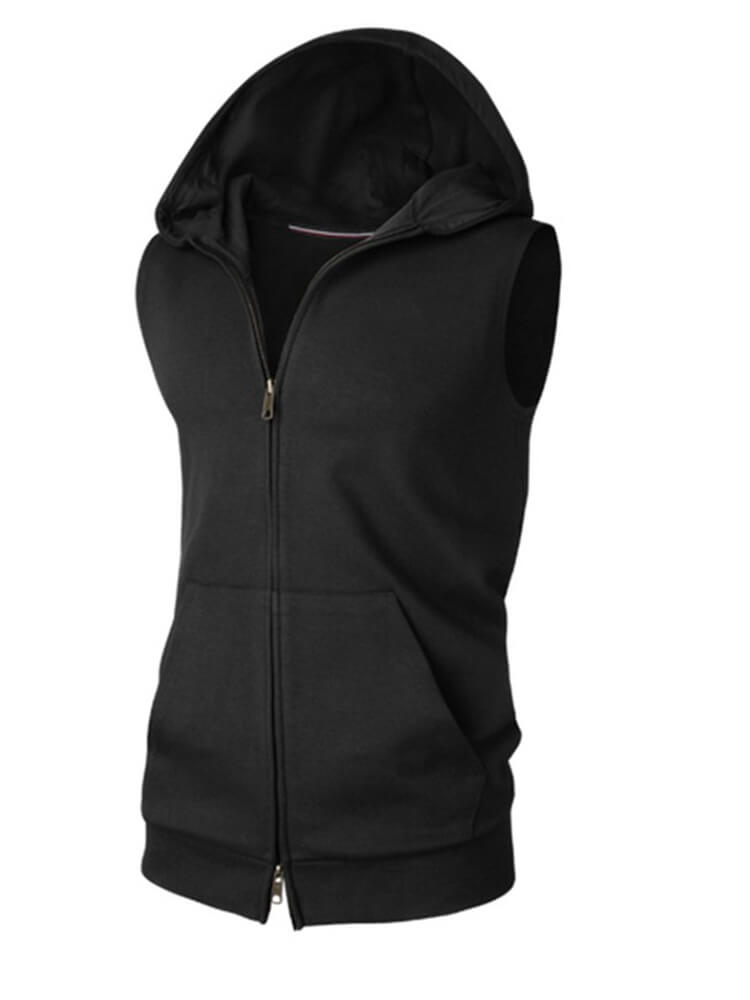 Men's Fashion Zipper Sports Hooded Vest