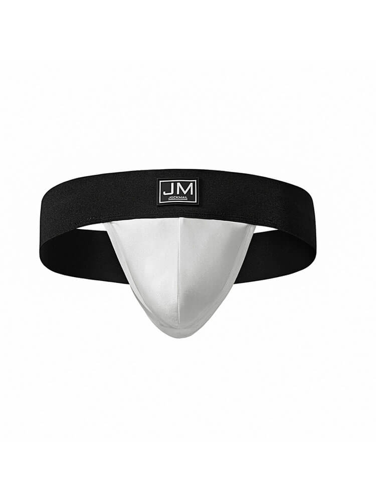 Men's Wide Belt Large Pouch Exposed Buttocks Thong