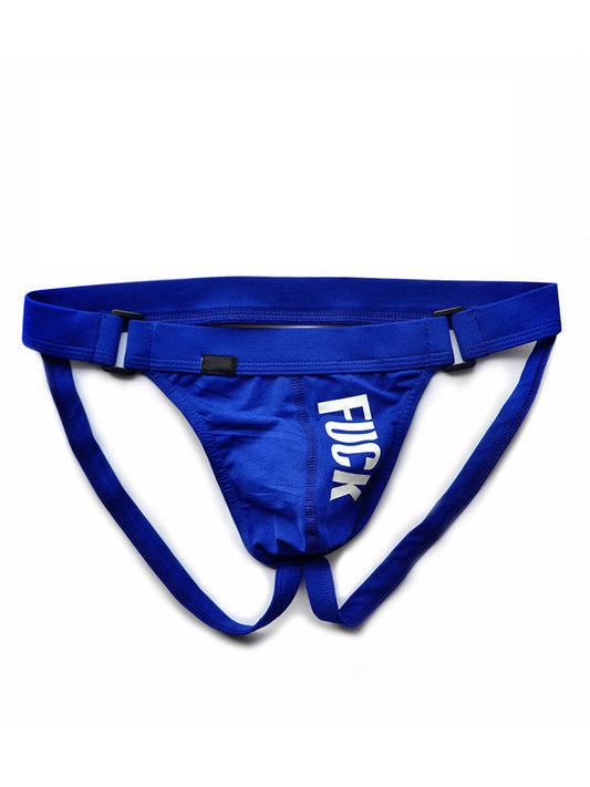 D.M Men's Solid Color Letters Low Waist Sexy Thong