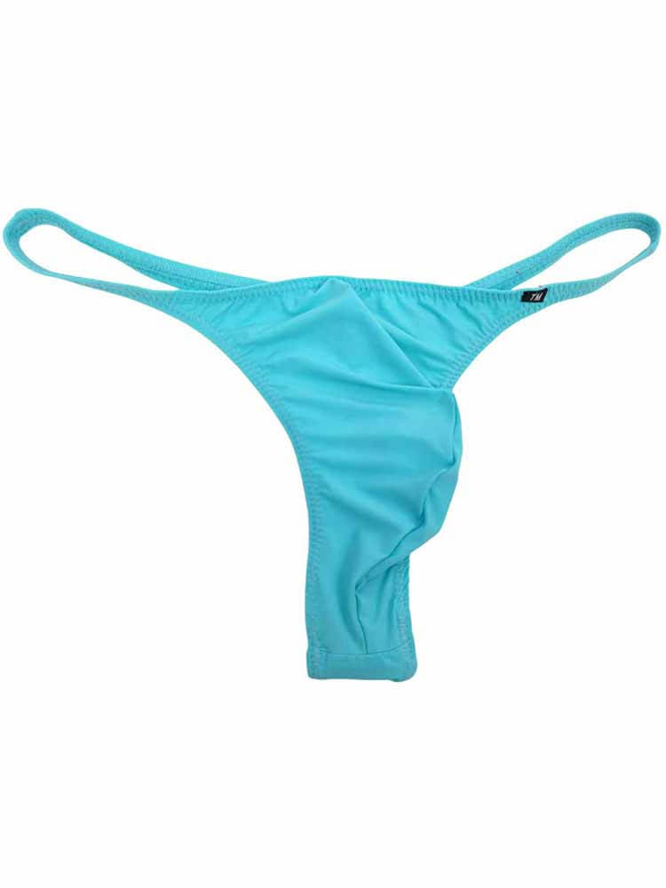 Men's Solid Color Low Waist Ice Silk Thong
