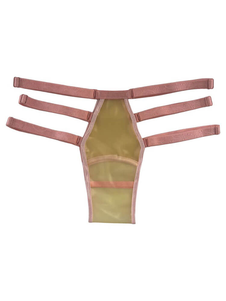 Men's Sexy Sanitary Belt Double Slot Latex Thong