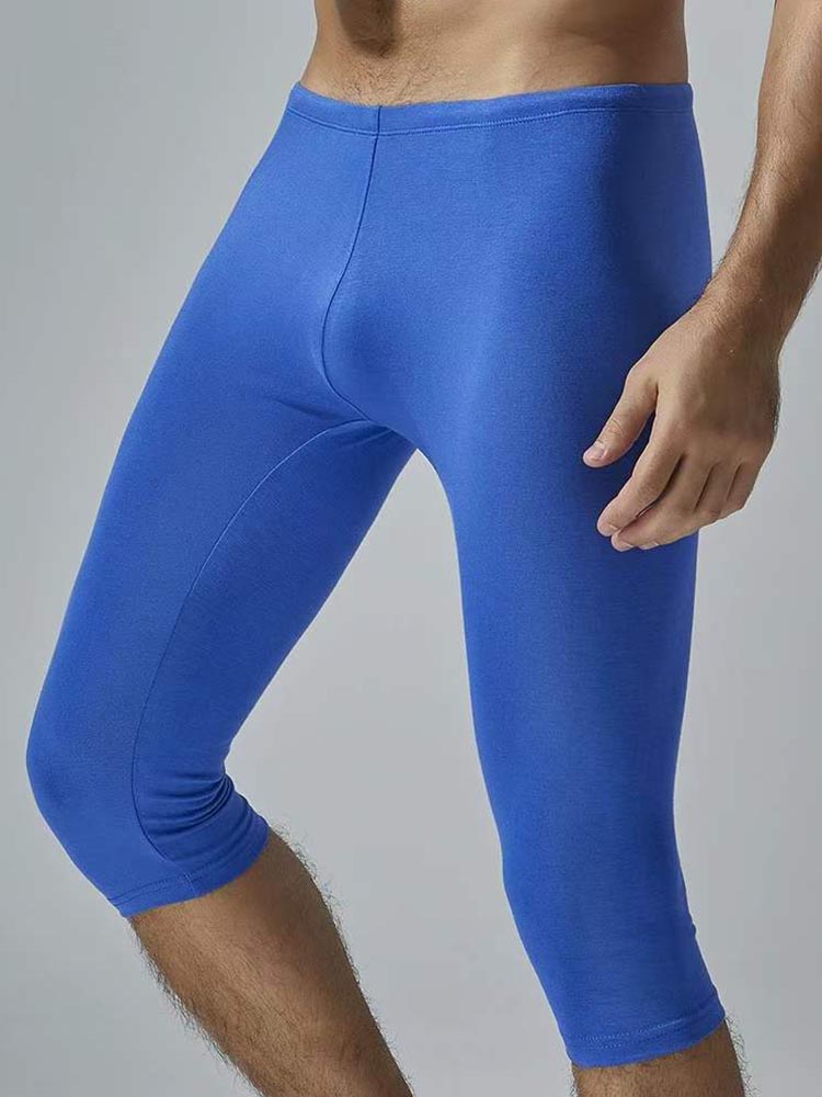 Men's Solid Color Tight Over-the-Knee Shorts