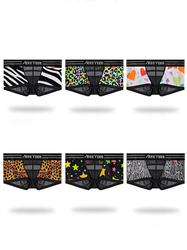 Men's Printed Ultra-Thin U-Pouch Cut-Out Trunks