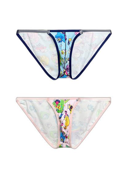 2 Pack Men's Trendy Printed Cartoon Comfortable and Breathable Bikini