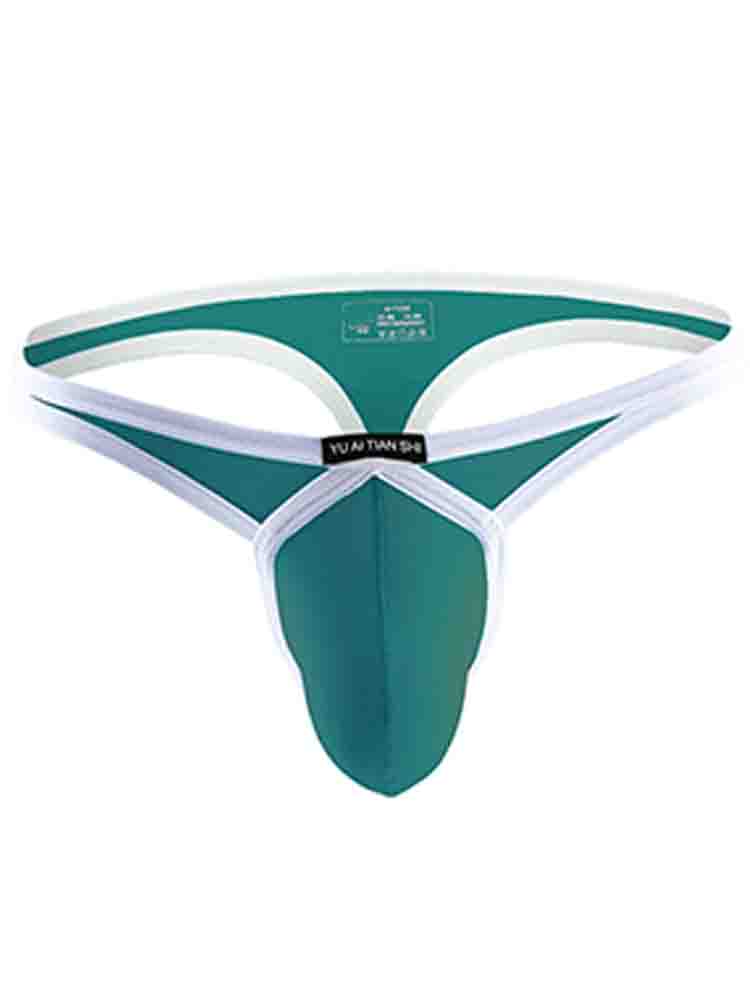 Men's Solid Color Stretch Low Rise Nylon Thong