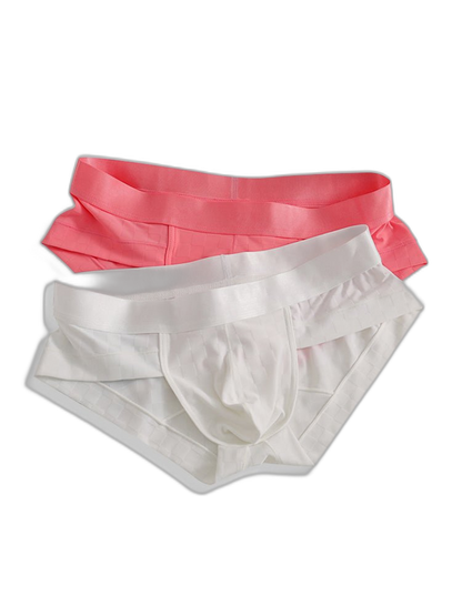 3 Pack Men's Cooling Silktech Briefs - U-Pouch Design & Checkered Antibacterial Lining