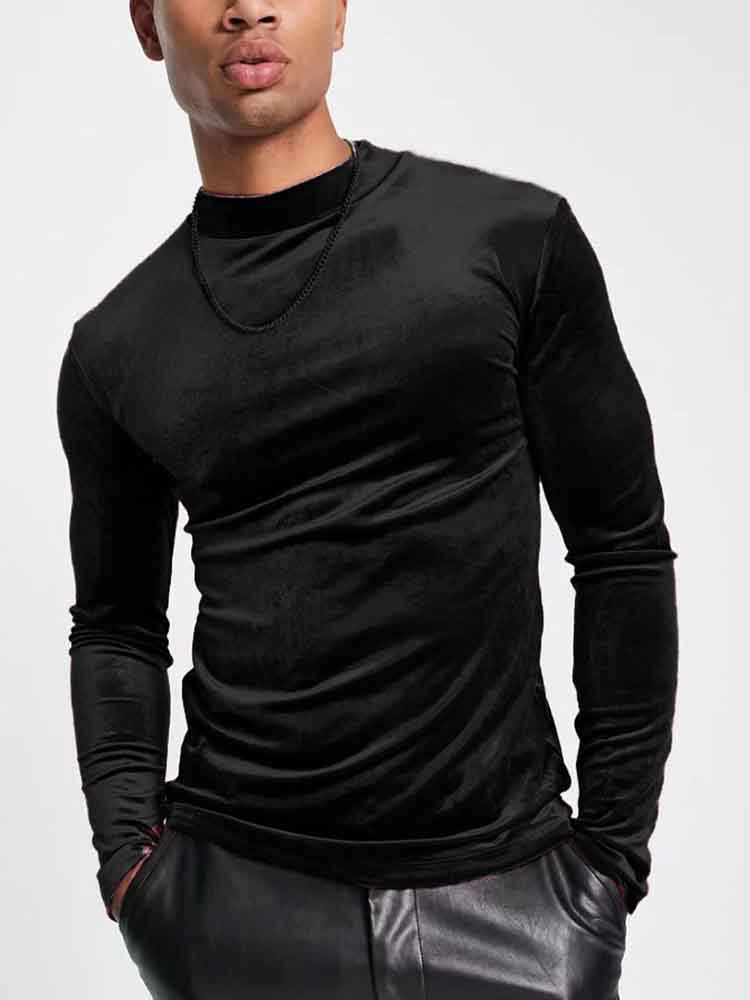 Men's Long Sleeve Turtleneck Thermal Bottom Top