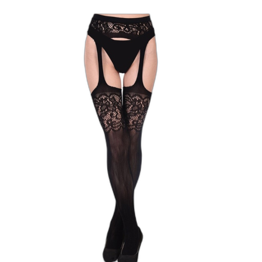 Lace Thigh High Stockings + Suspender Garter Belt