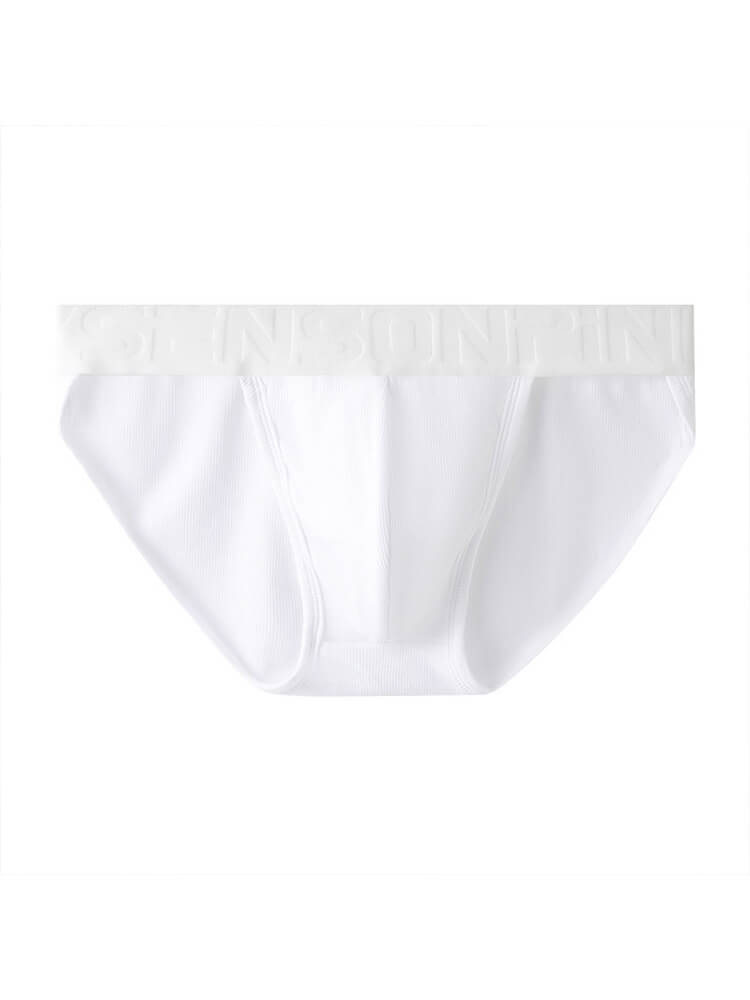 Men's Lettered Belt High-Cut Modal Ribbed Briefs