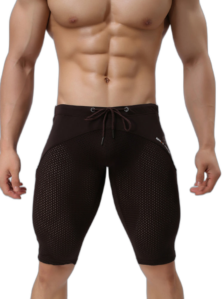 Men’s Athletic Compression Tight Shorts with Drawstring