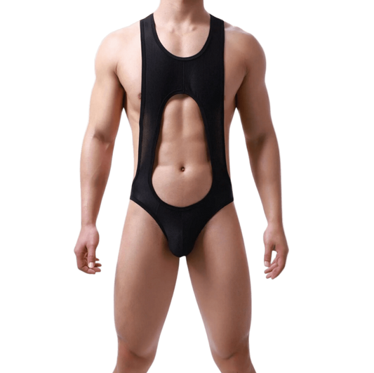 Open Back Singlet Black