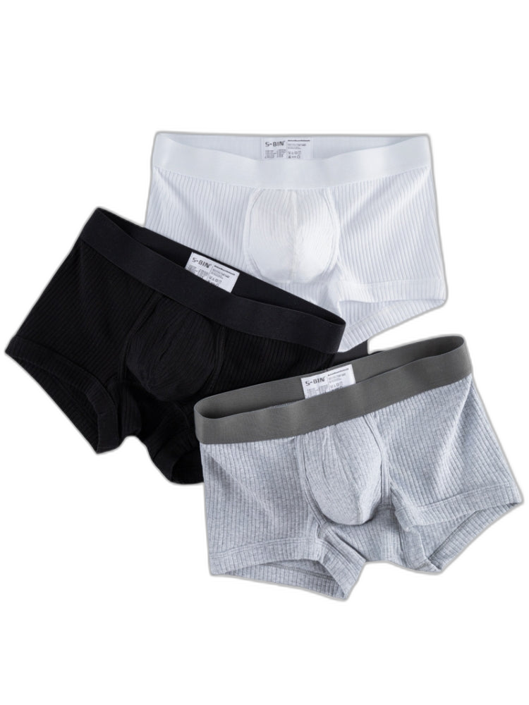 2 Pack Men's Ultra-Soft Premium Pure Cotton Comfy Waistband Seamless Trunks