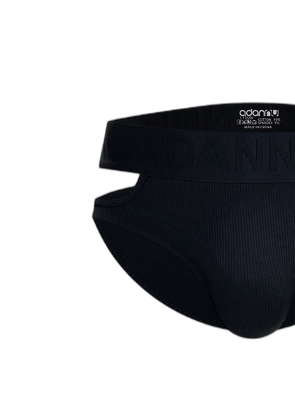 Men’s Ribbed Cutout Stretch Cotton Briefs