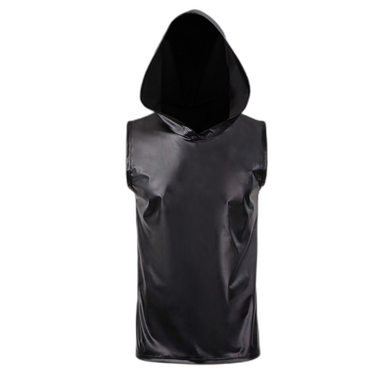 Hooded Leather Vest Set