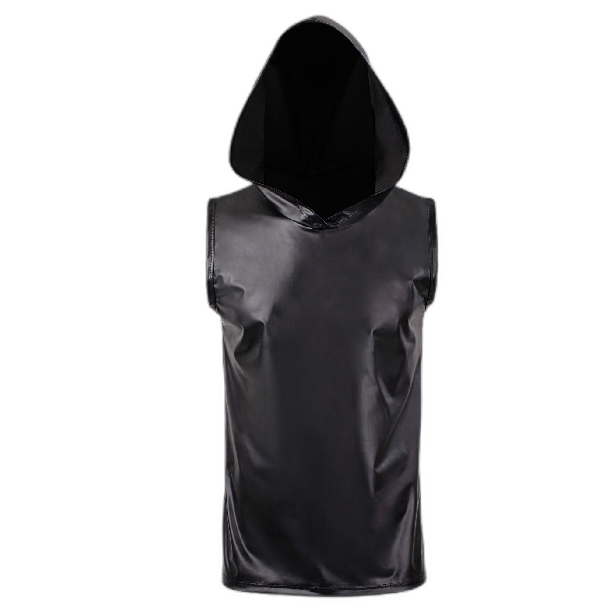 Hooded Leather Vest Set