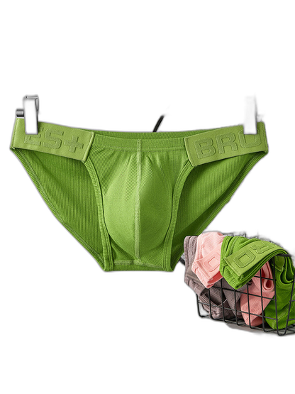 2 Pack Men's Solid Color Low Rise Sweat-Absorbent Large U-Shaped Small Pocket Briefs