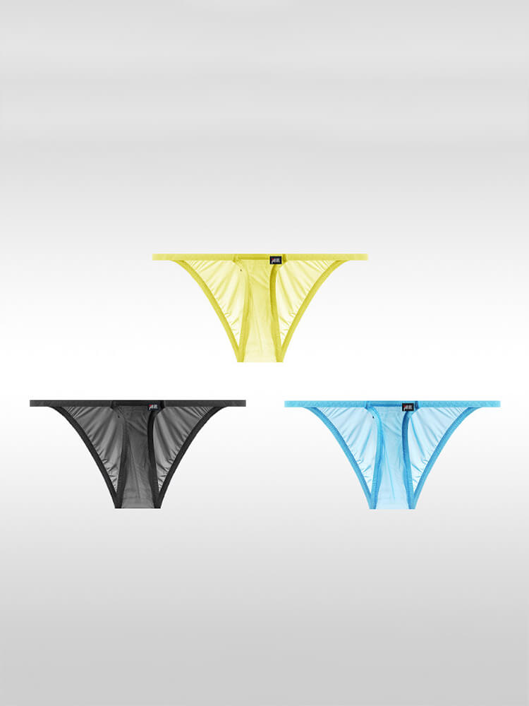 Men's Low-Rise Sexy Ultra-Thin Sheer Ice-Silk Briefs