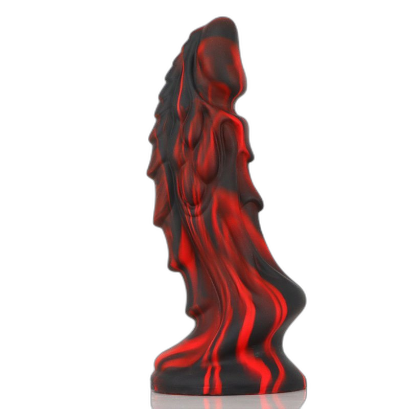 ruff GEAR Fantasy Silicone Red Swirl Dragon Dildo 7.6 Inch
