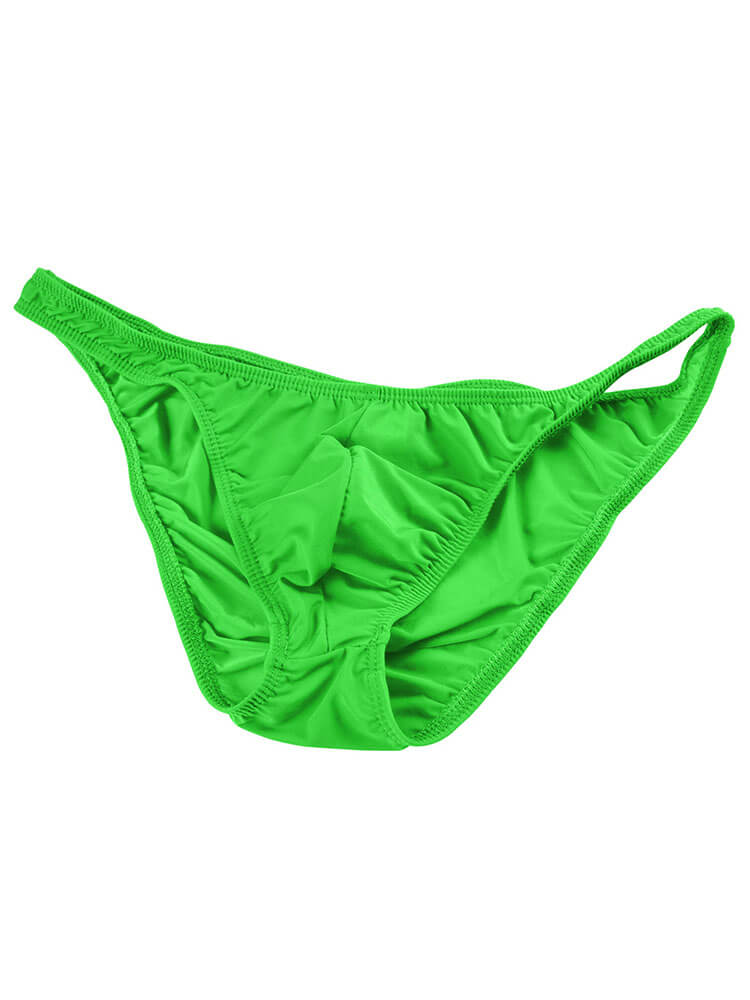 Men's Sexy Solid Color Ice Silk Low Waist Briefs