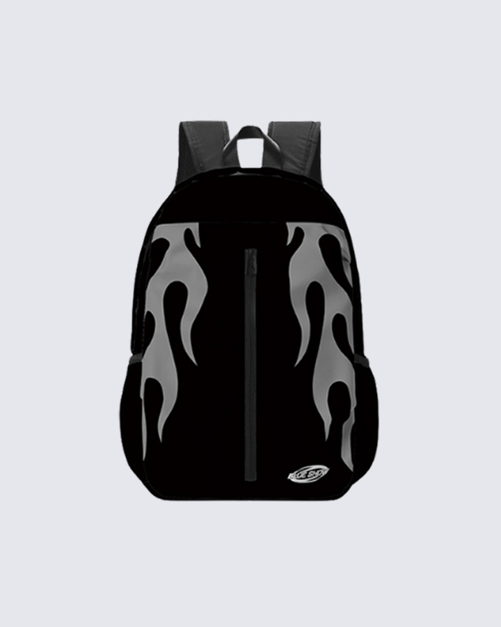 Flame Graphic Streetwear Backpack