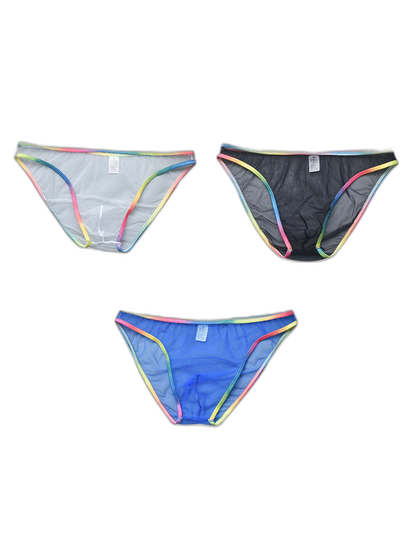 3-pack Men's Ultra-sheer Rainbow-edge Mesh Briefs