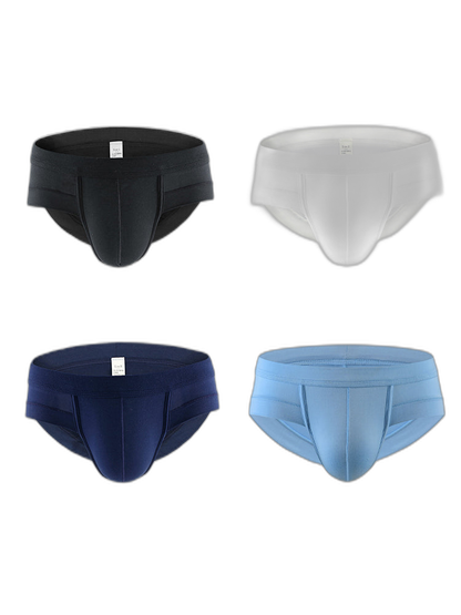4 Pack Men's Solid Breathable Anti-Pinch Briefs