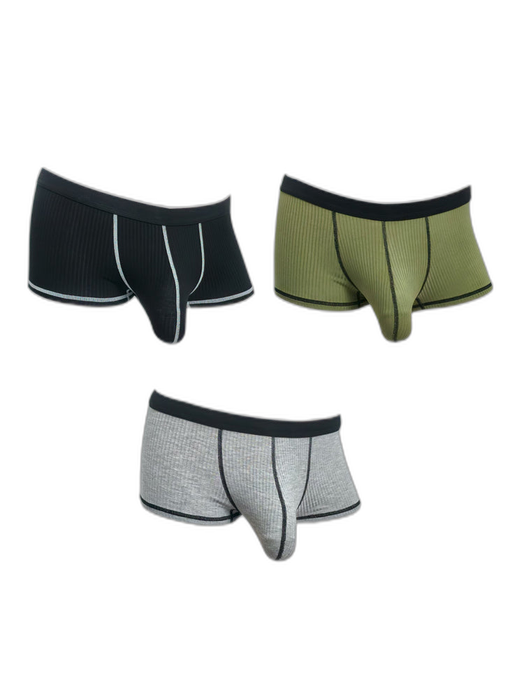 3 Pack Men's Ultra-Thin Cooling Large Supportive Pouch Breathable Low-Rise Trunks
