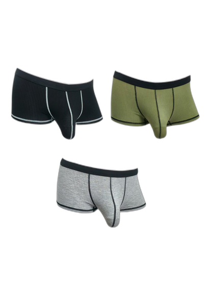 3 Pack Men's Ultra-Thin Cooling Large Supportive Pouch Breathable Low-Rise Trunks