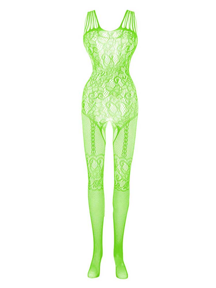 Men's Sexy Crotchless Cut-Out Fishnet Bodystocking