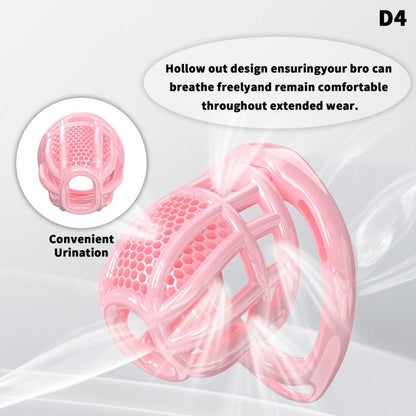 Honeycomb Mesh Adjustable Chastity Cage with Harness Strap (D4)