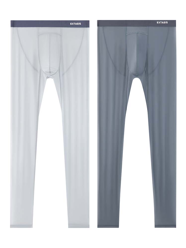 Men's Solid Color Silky Smooth See-Through Leggings