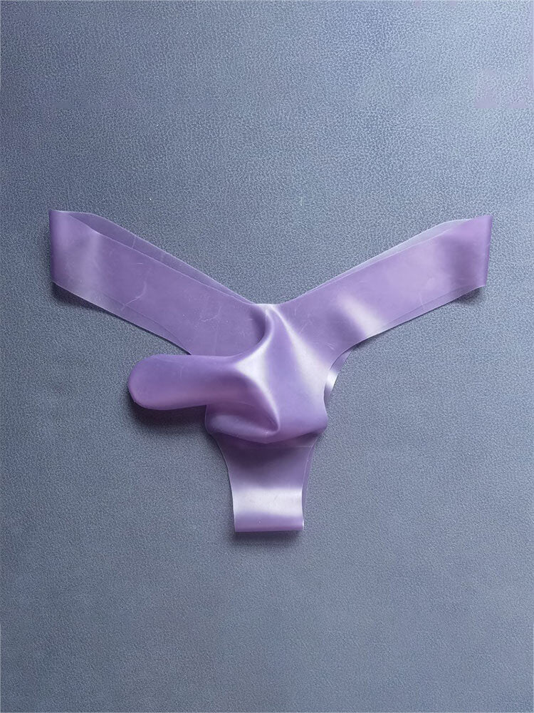Men's Low-Rise Seamless Latex V-Cut Thong