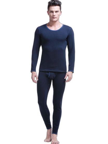 Fleece Lined Men's Thermal Underwear With Support Pouch