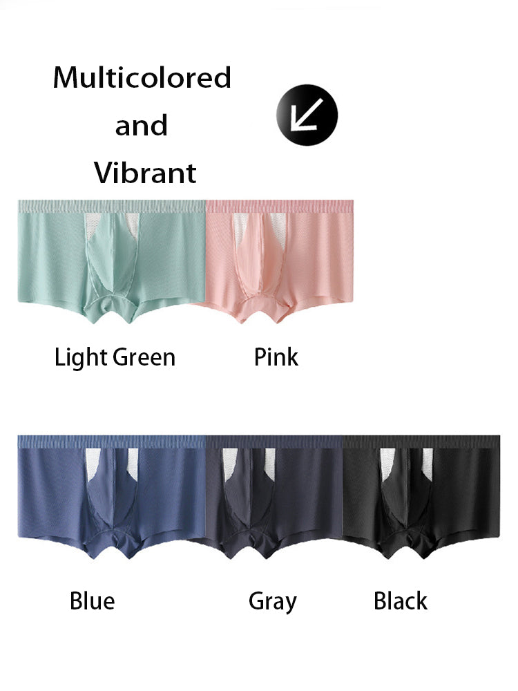 3 Pack Split-Support Men's Trunks- Breathable & Bulge-Enhancing