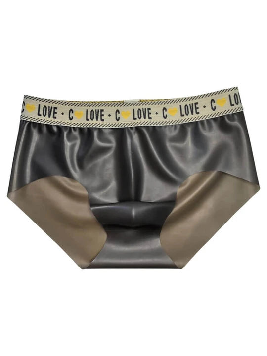 Men's Sexy Seamless Semi-Transparent Latex Briefs