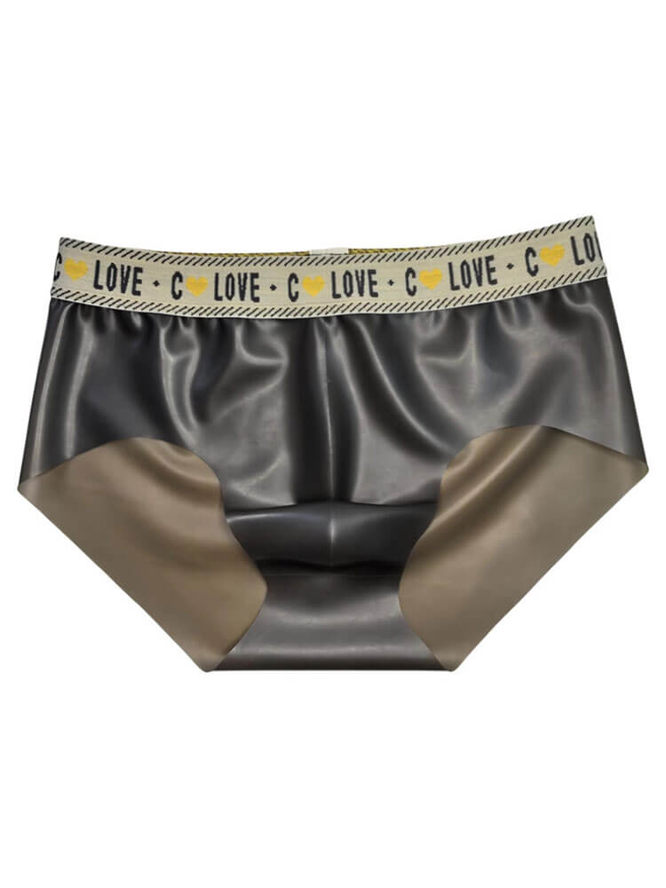 Men's Sexy Seamless Semi-Transparent Latex Briefs