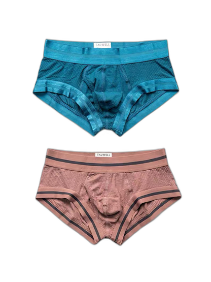 2 Pack Men's Spliced Color Trunks with Functional Fly