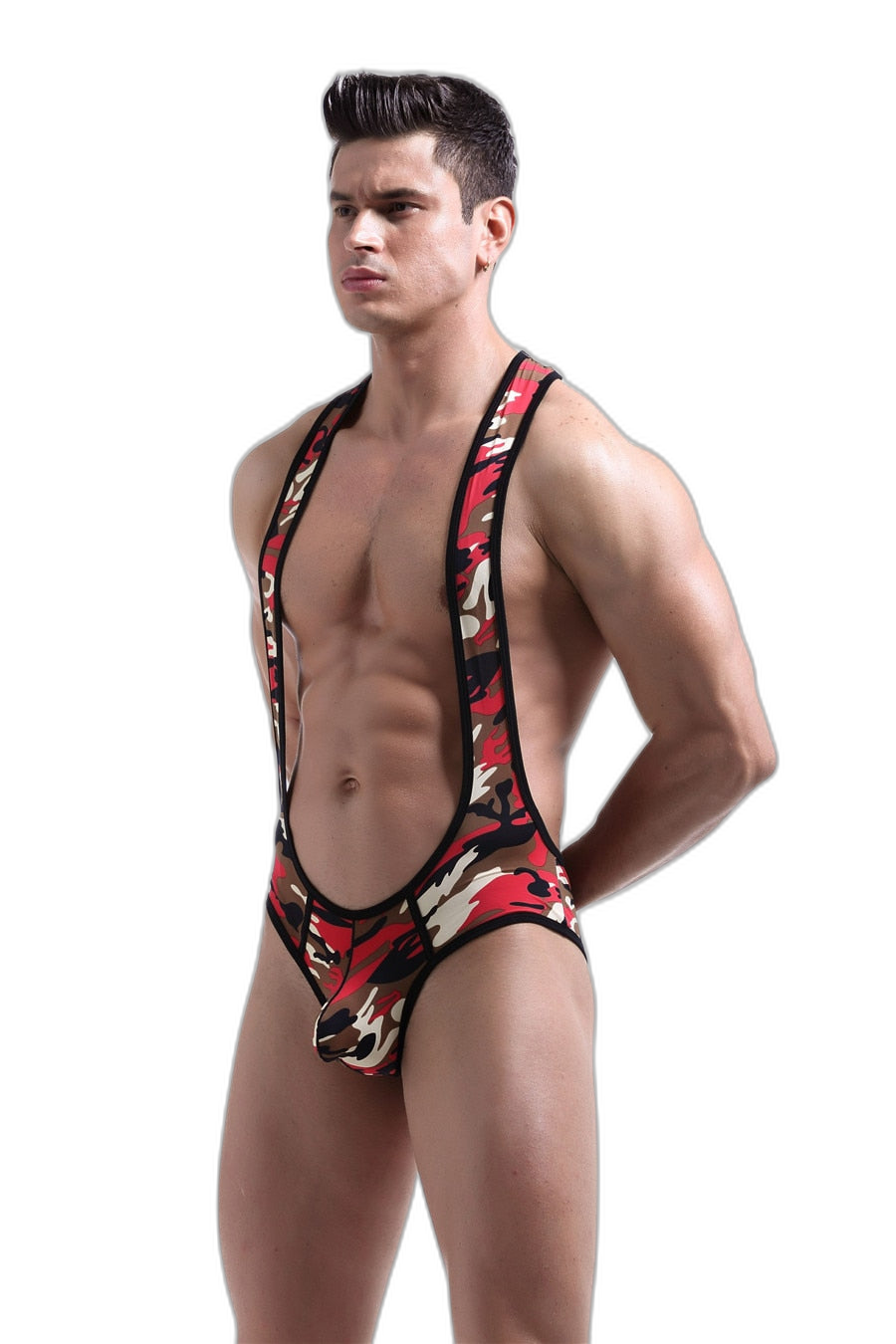 Kinky Camo Wrestling Jockstrap Bodysuit