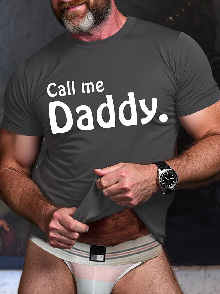 LGBT Gay Pride Call Me Daddy Print T-shirt